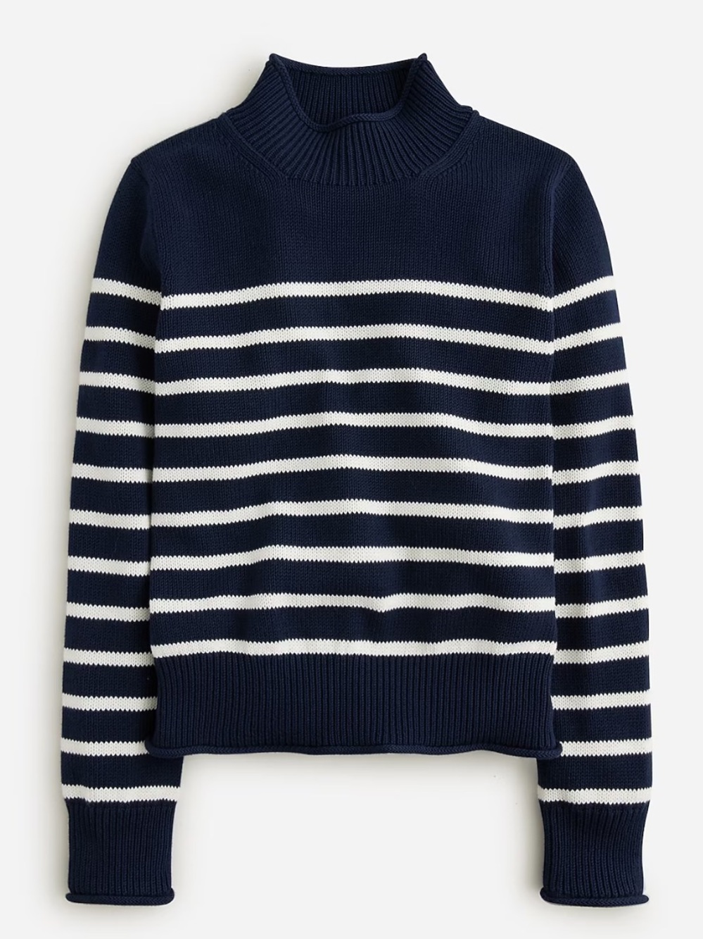 J.Crew New Heritage Rollneck Women’s Sweater Blue and White Stripe Size Medium